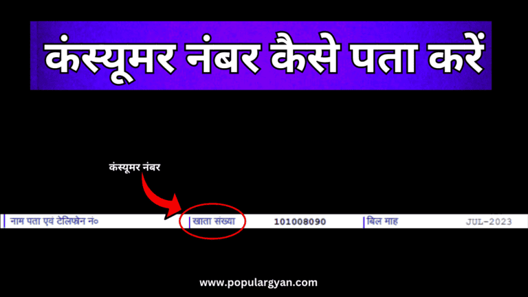 consumer number se bijli bill pata kare