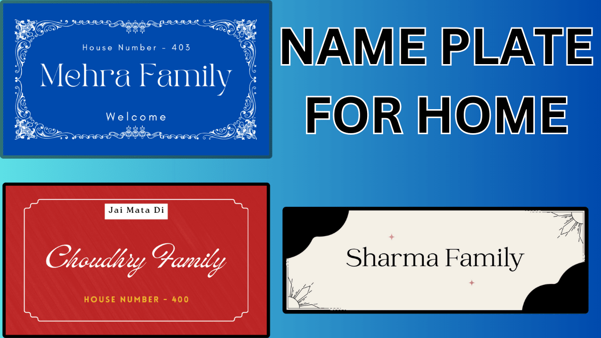 Name Plate For Home